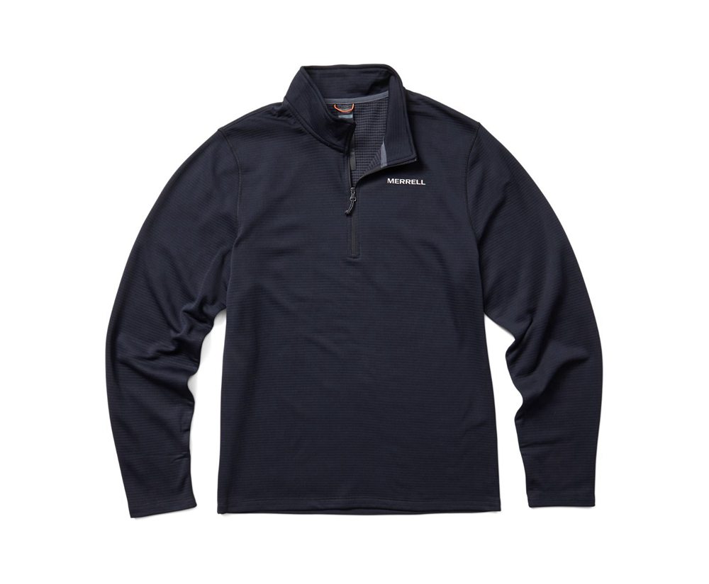 Merrell Pullover Black - Terrain Geotex 1/4 Zip - Mens 39DTGSKAJ